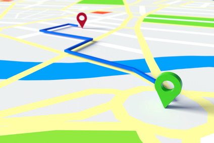 Auf dem Bild sehen Sie eine künstlerische Straßenkarte.